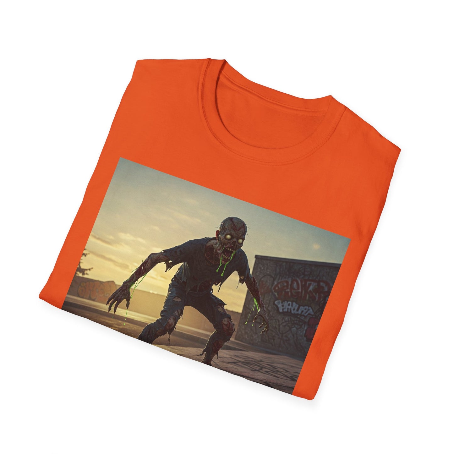 Skateboard Zombie Unisex Softstyle T-Shirt | Casual Graphic Tee for Skaters