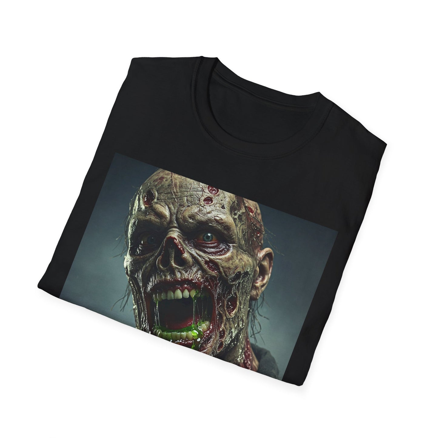 Apocalyptic Portrait Tee, bold, decaying zombie graphic