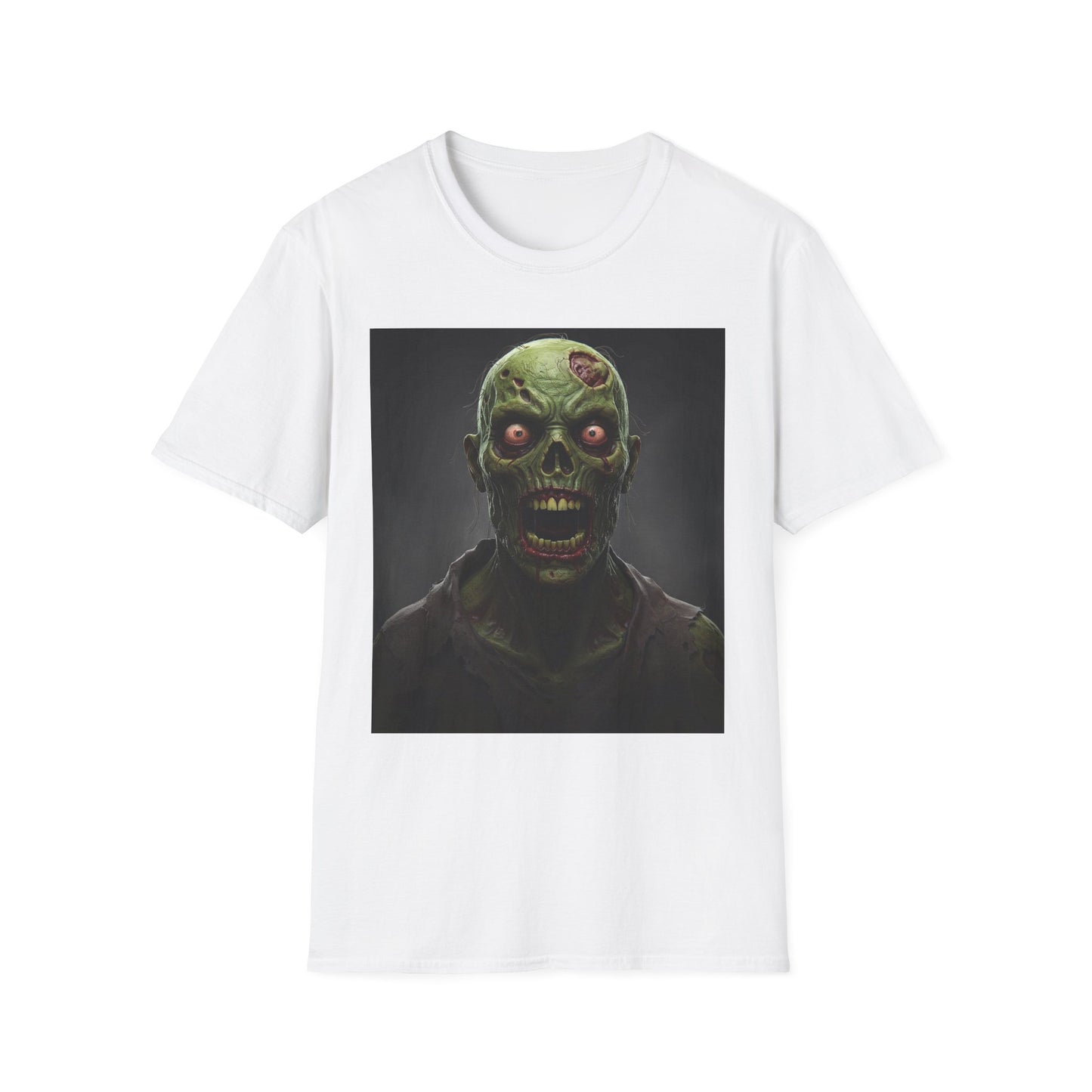 Apocalyptic Portrait Tee, bold, decaying zombie graphic