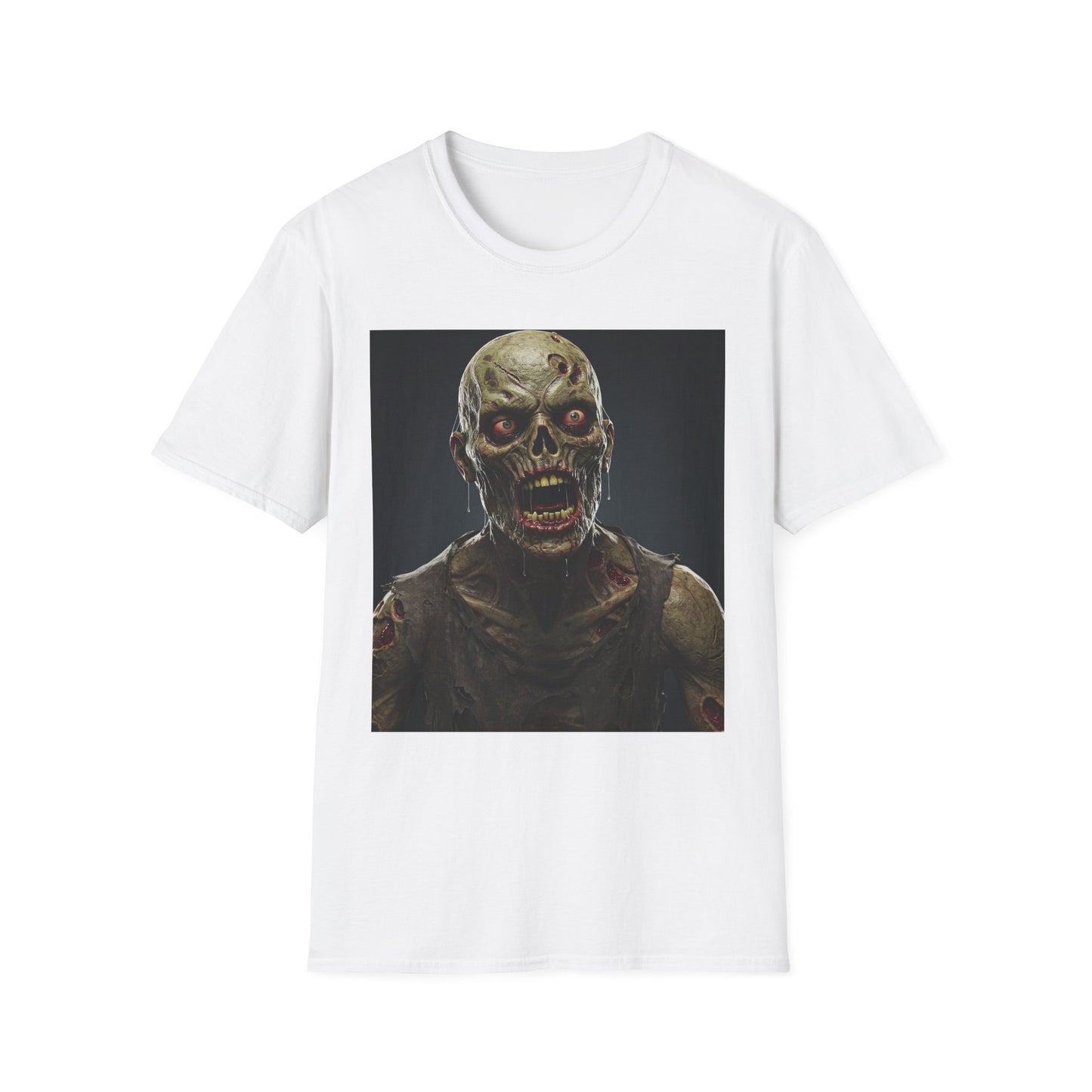 Apocalyptic Portrait Tee, bold, decaying zombie graphic Halloween & Horror Fans