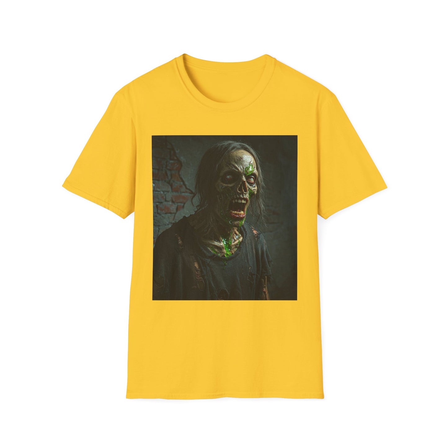 Apocalyptic Portrait Tee, bold, decaying zombie graphic