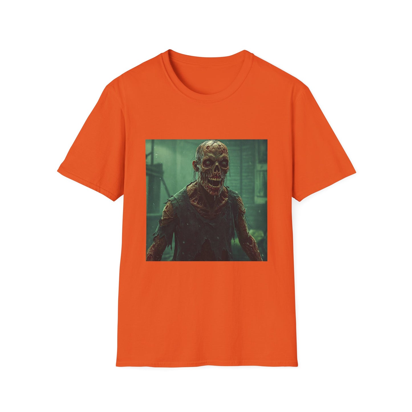 Apocalyptic Portrait Tee, bold, decaying zombie graphic