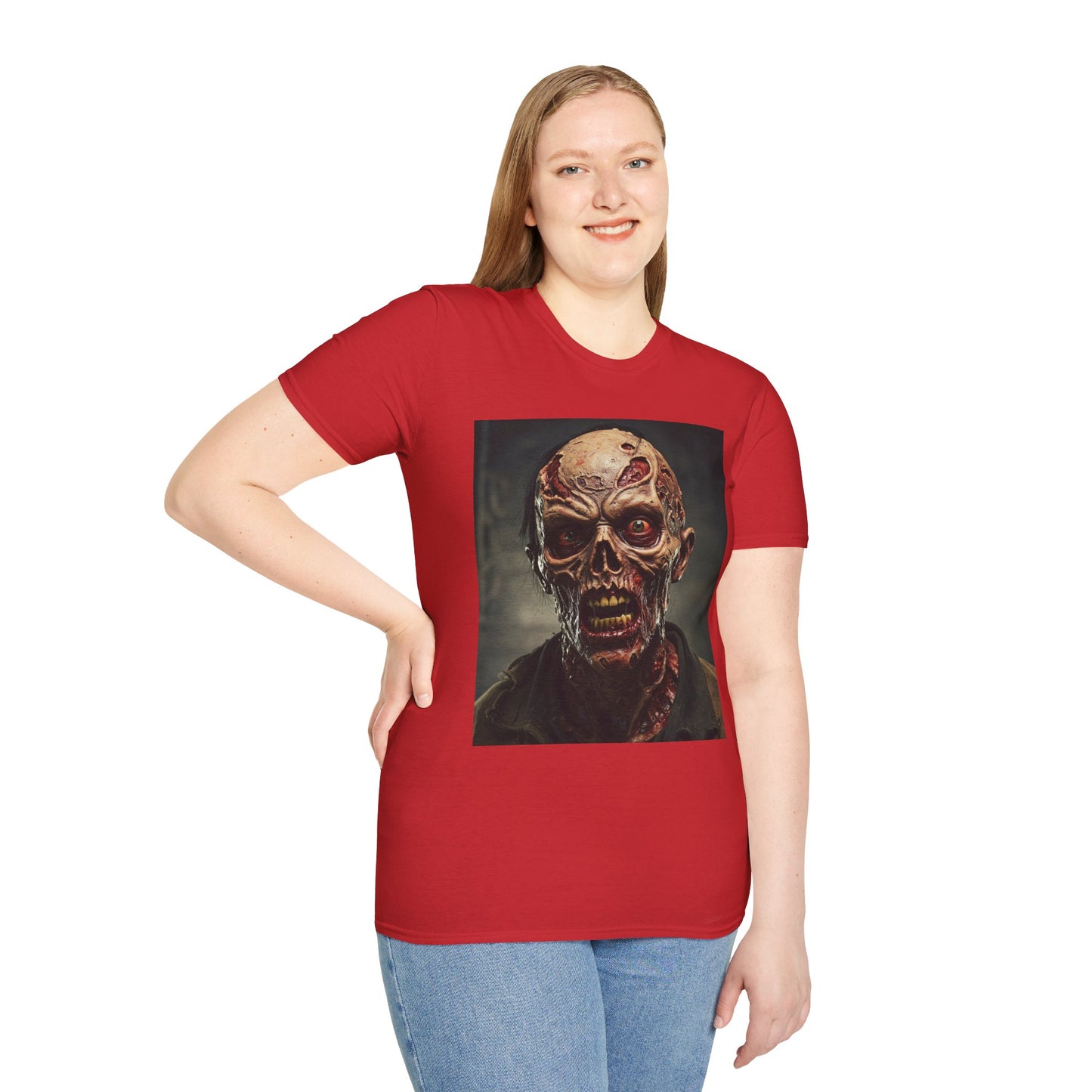 Apocalyptic Portrait Tee, bold, decaying zombie graphic