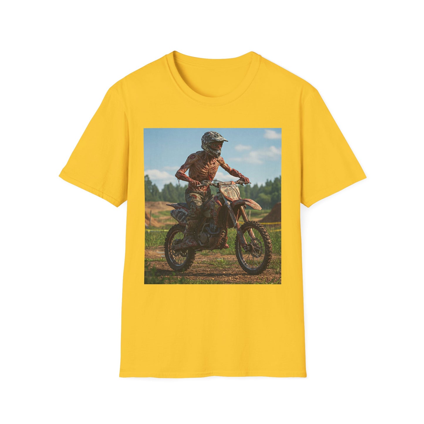 Motorcycle Apocalyptic Portrait Tee, bold, decaying zombie graphic