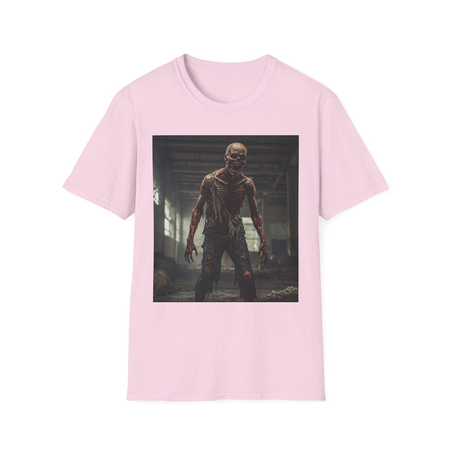 Zombie Graphic Unisex Softstyle T-Shirt - Perfect for Halloween and Horror Fans