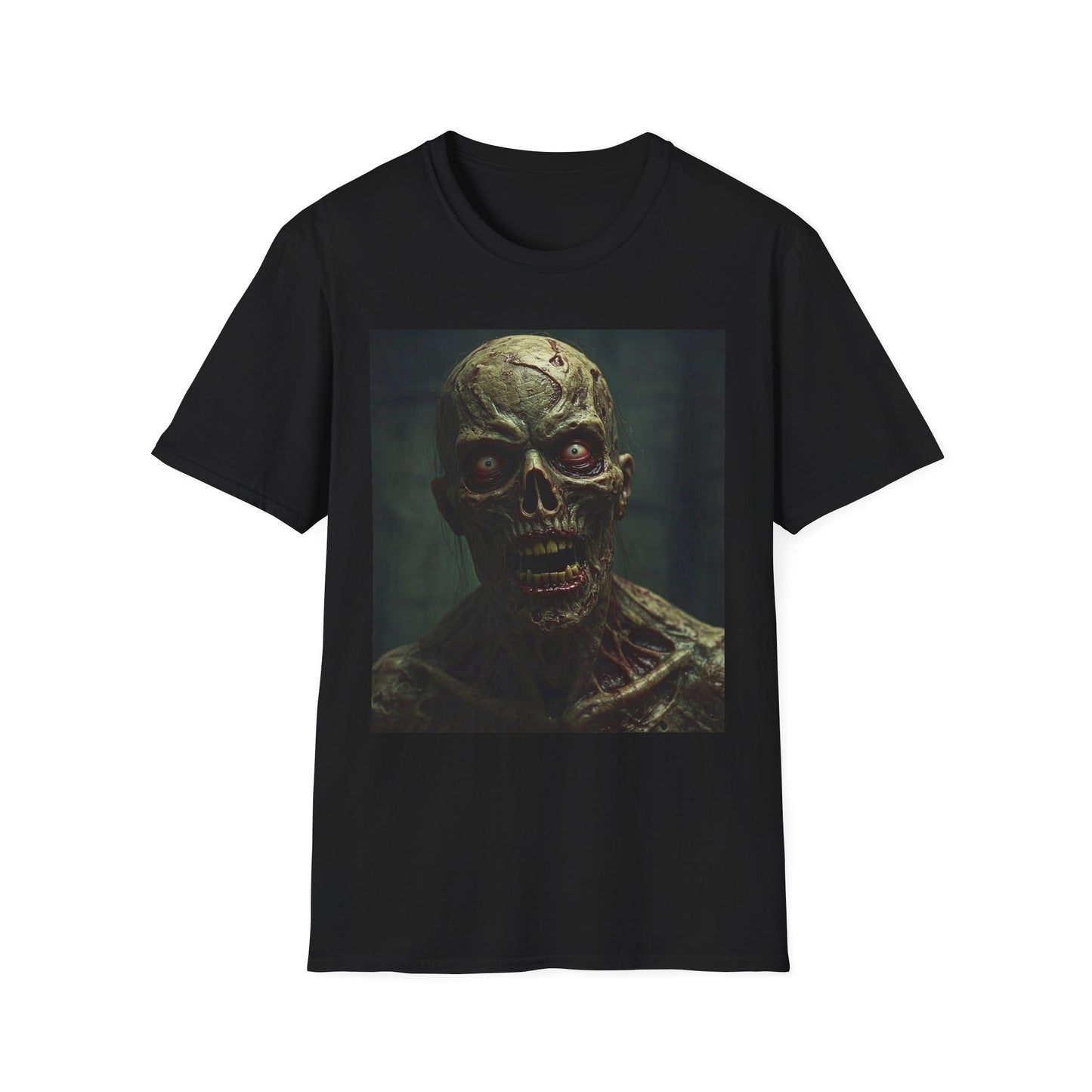 Apocalyptic Portrait Tee, bold, decaying zombie graphic