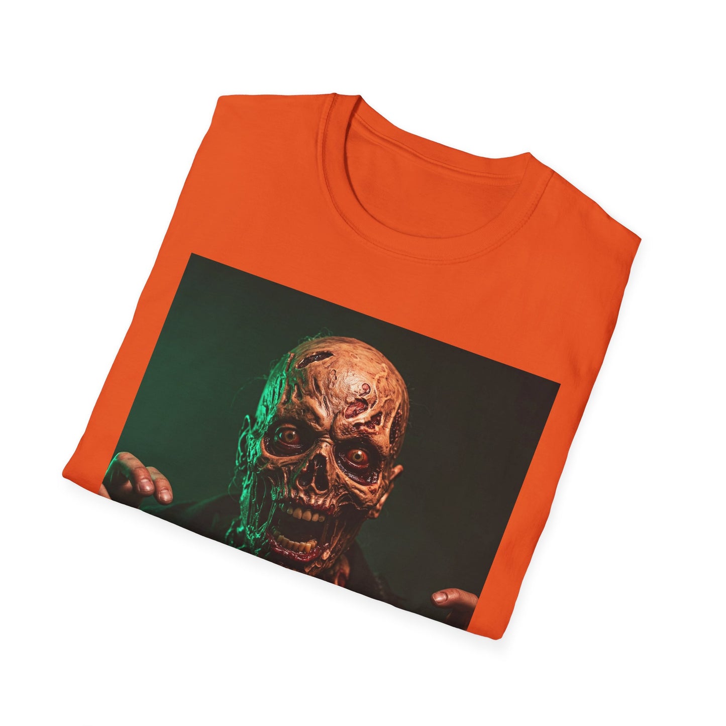 Horror-Themed Apocalyptic Portrait Tee, bold, decaying zombie graphic