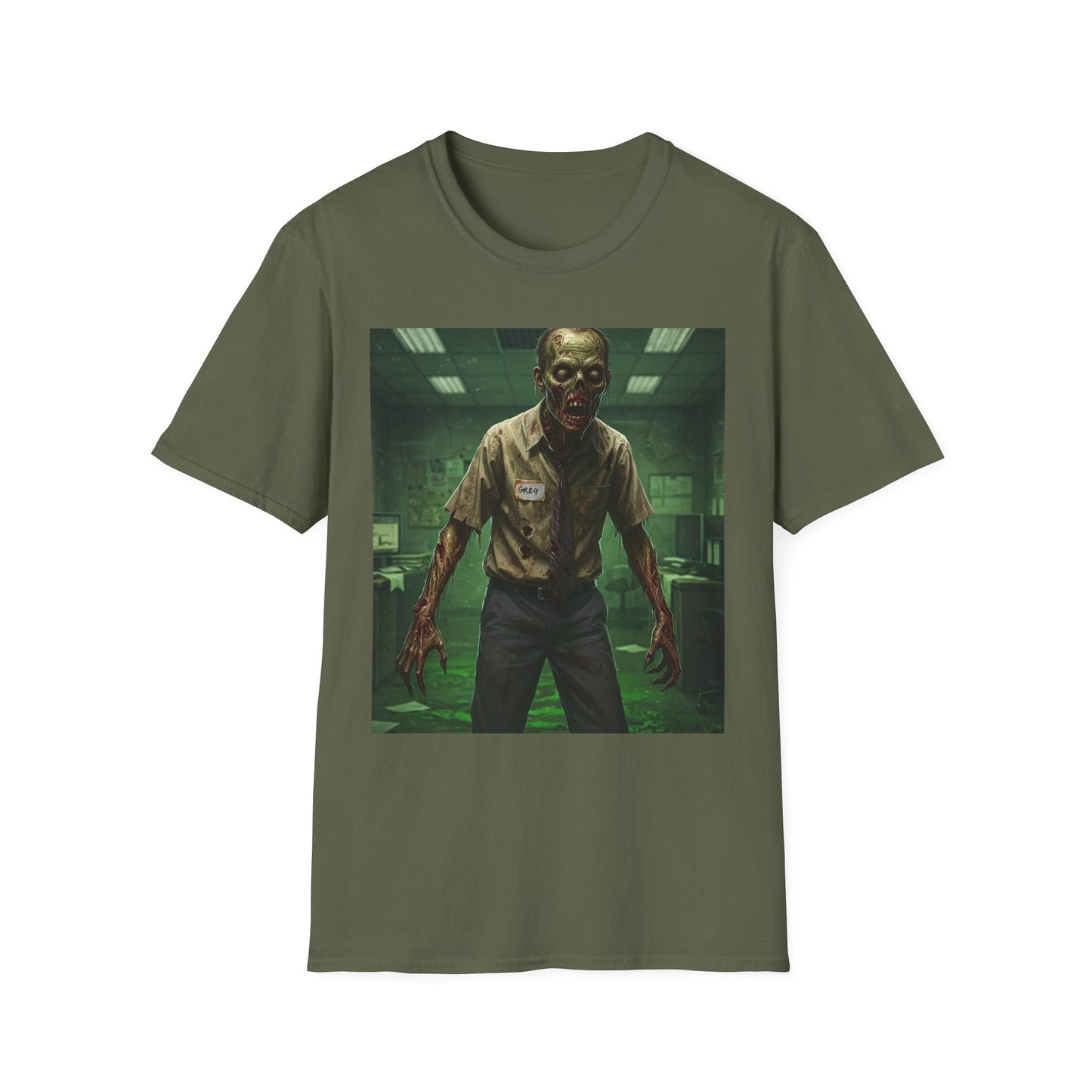 Zombie Office Horror Unisex Softstyle T-Shirt