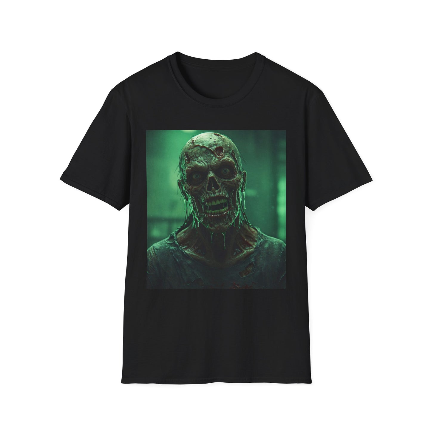 Apocalyptic Portrait Tee, bold, decaying zombie graphic