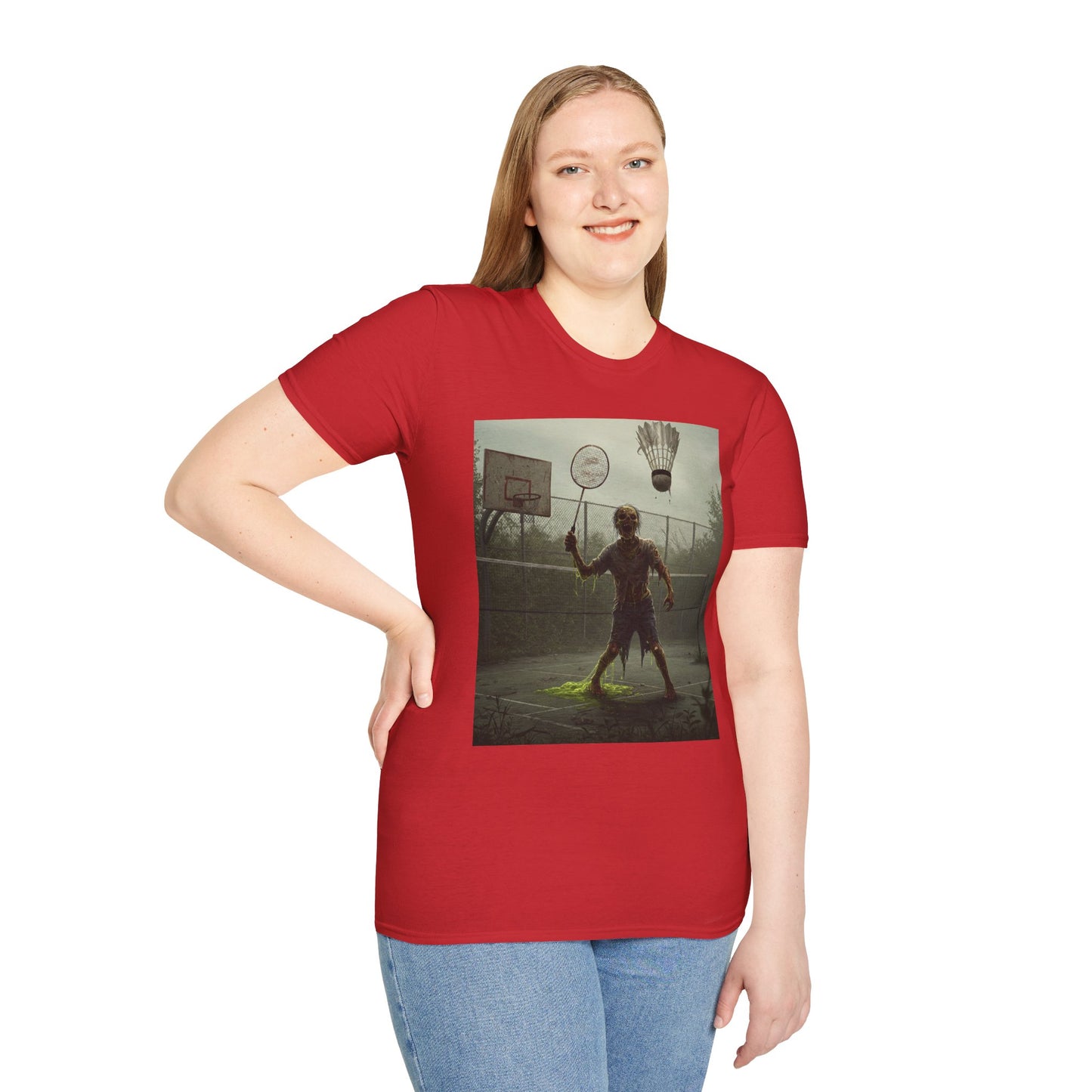 Zombie Badminton Enthusiast Unisex Softstyle T-Shirt