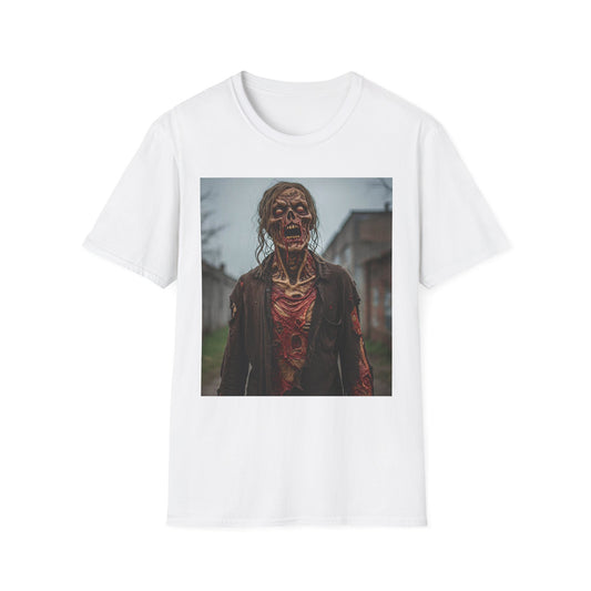 Apocalyptic Portrait Tee, bold, decaying zombie graphic