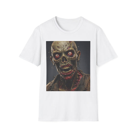 Apocalyptic Portrait Tee, bold, decaying zombie graphic