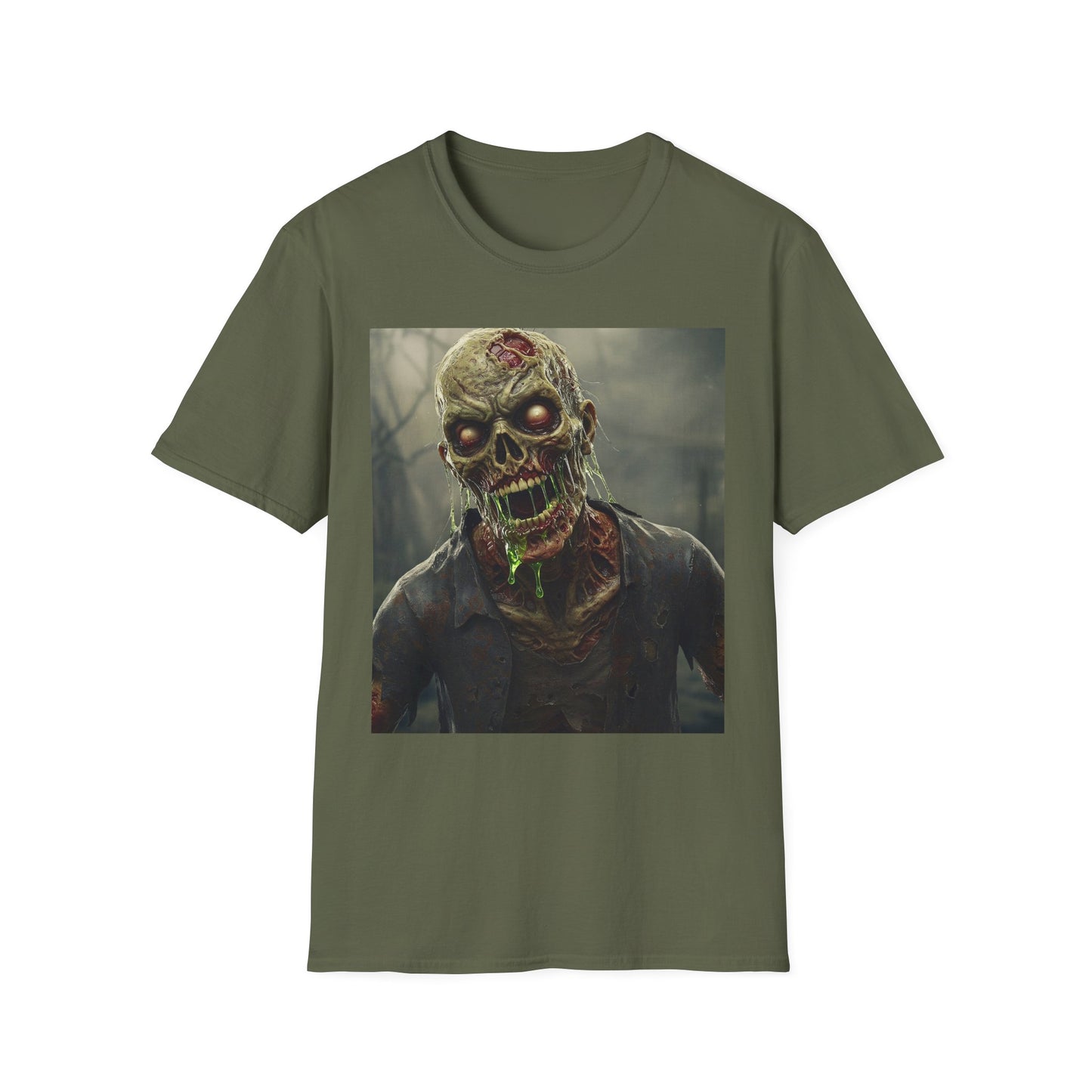 Unisex Softstyle Zombie Graphic T-Shirt - Perfect for Halloween and Horror Fans