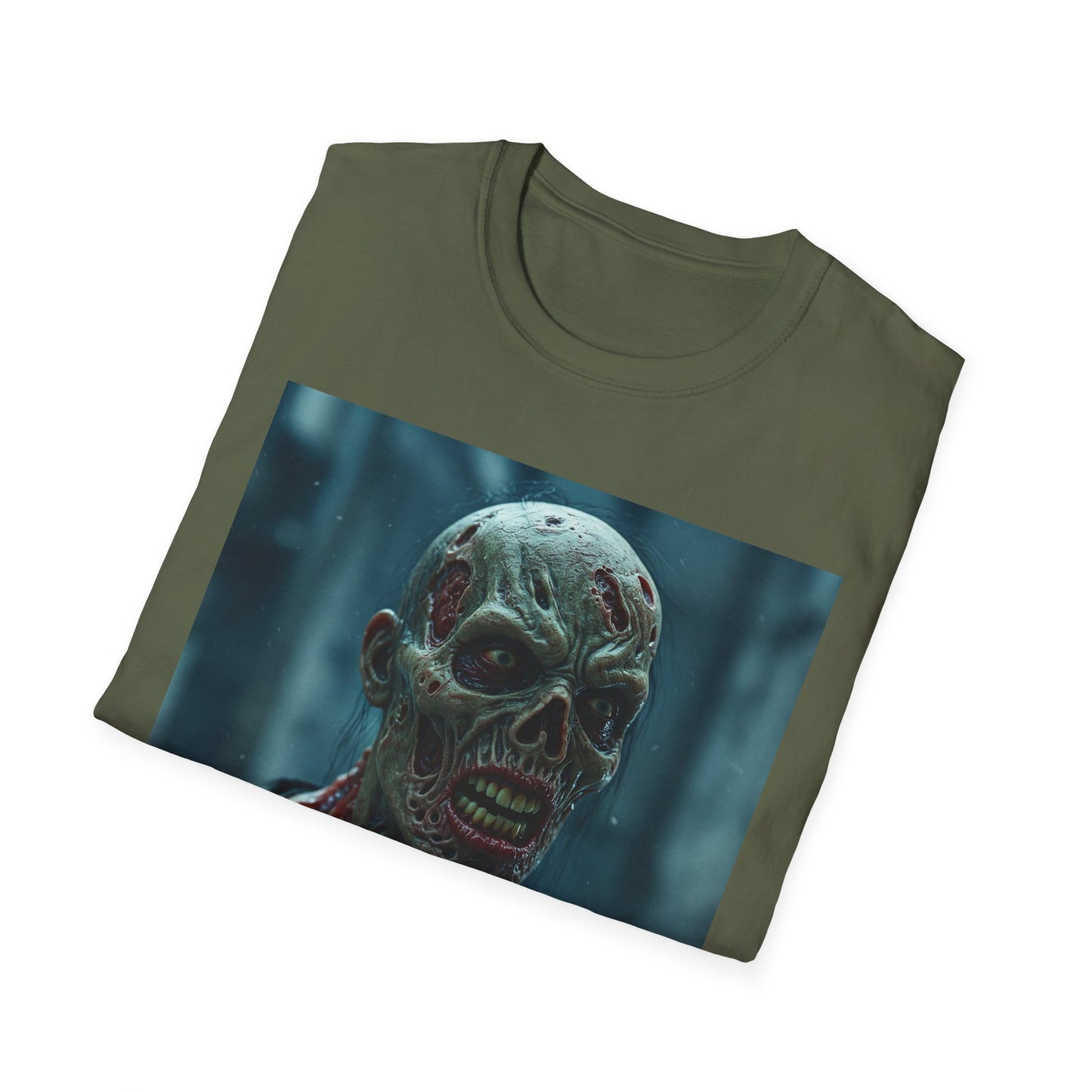 Apocalyptic Portrait Tee, bold, decaying zombie graphic