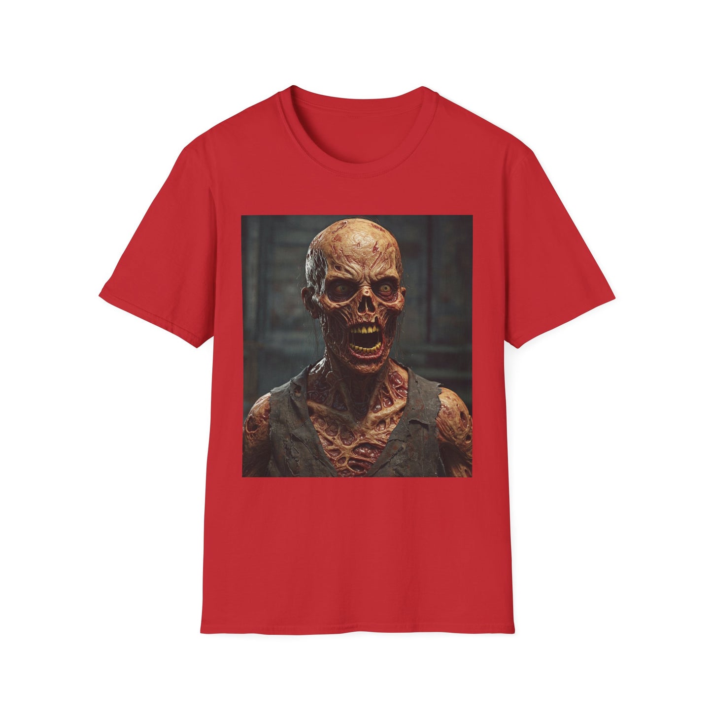 Apocalyptic Portrait Tee, bold, decaying zombie graphic