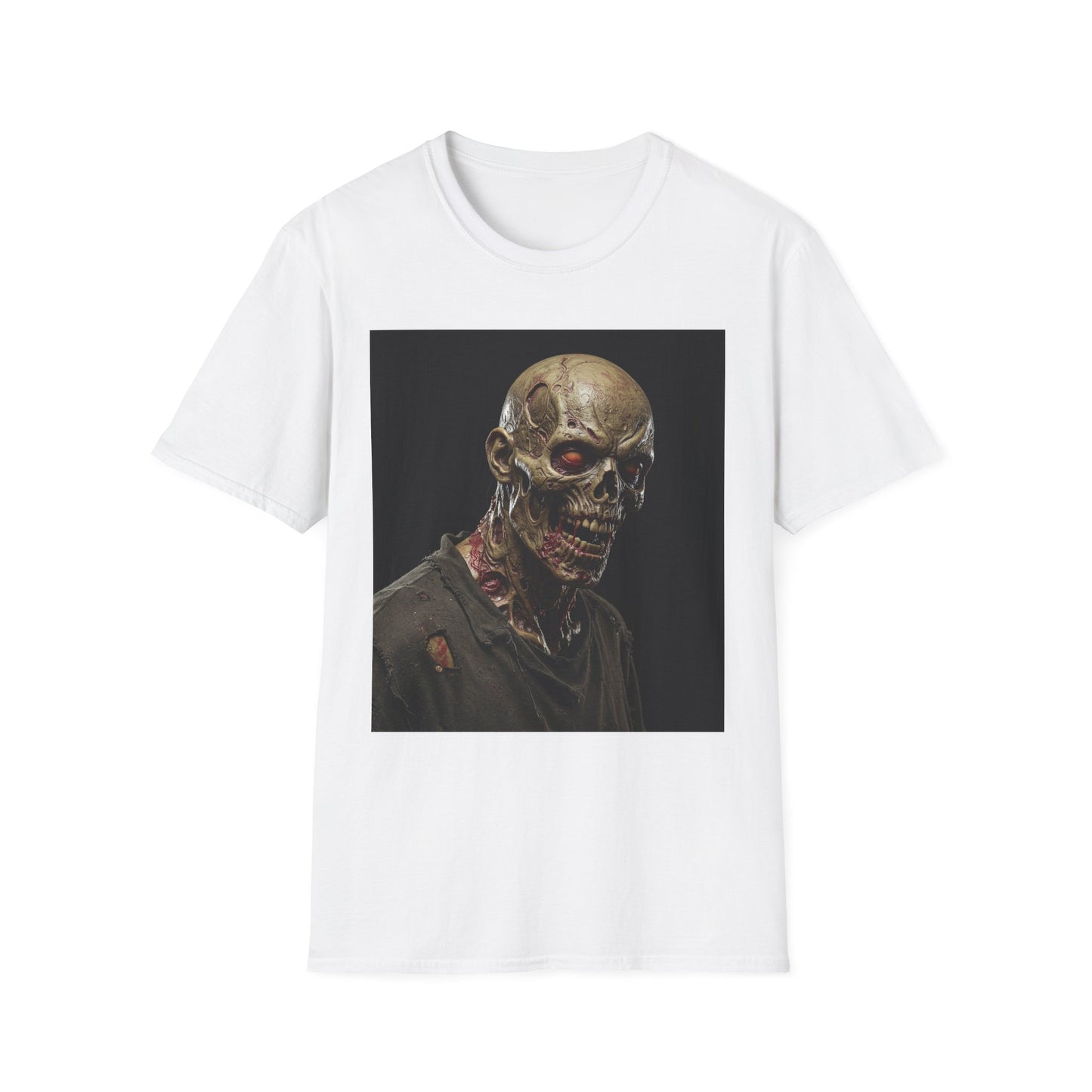 Apocalyptic Portrait Tee, bold, decaying zombie graphic