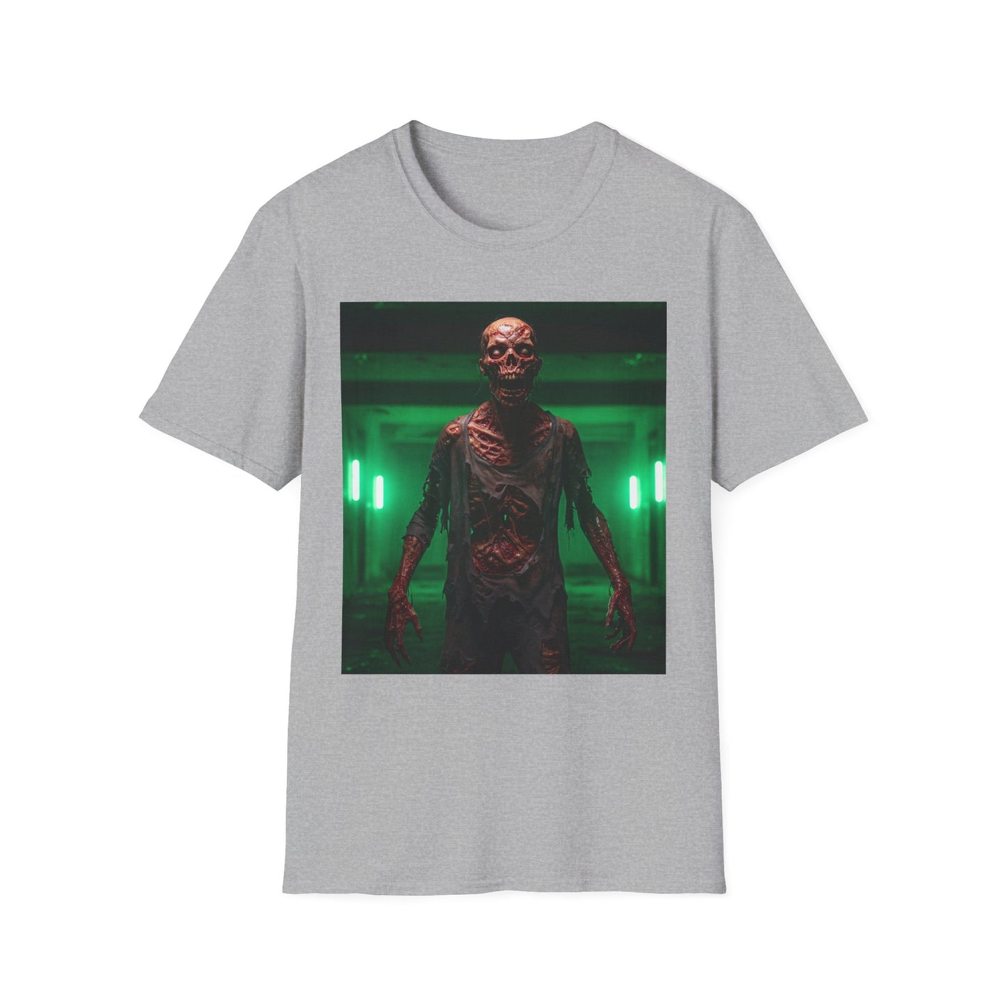 Apocalyptic Portrait Tee, bold, decaying zombie graphic