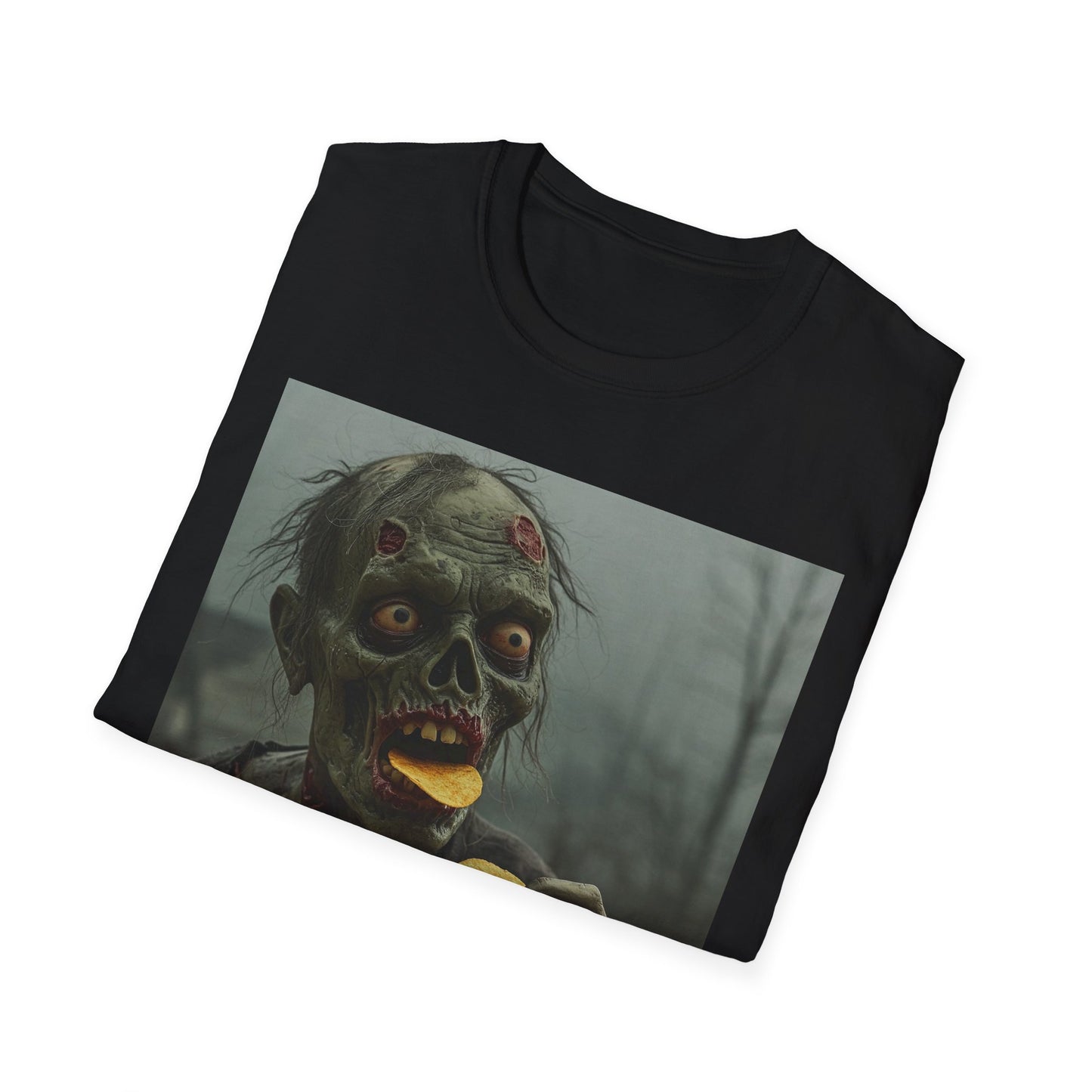 Zombie Snack Unisex Softstyle T-Shirt - Perfect for Horror Fans & Halloween