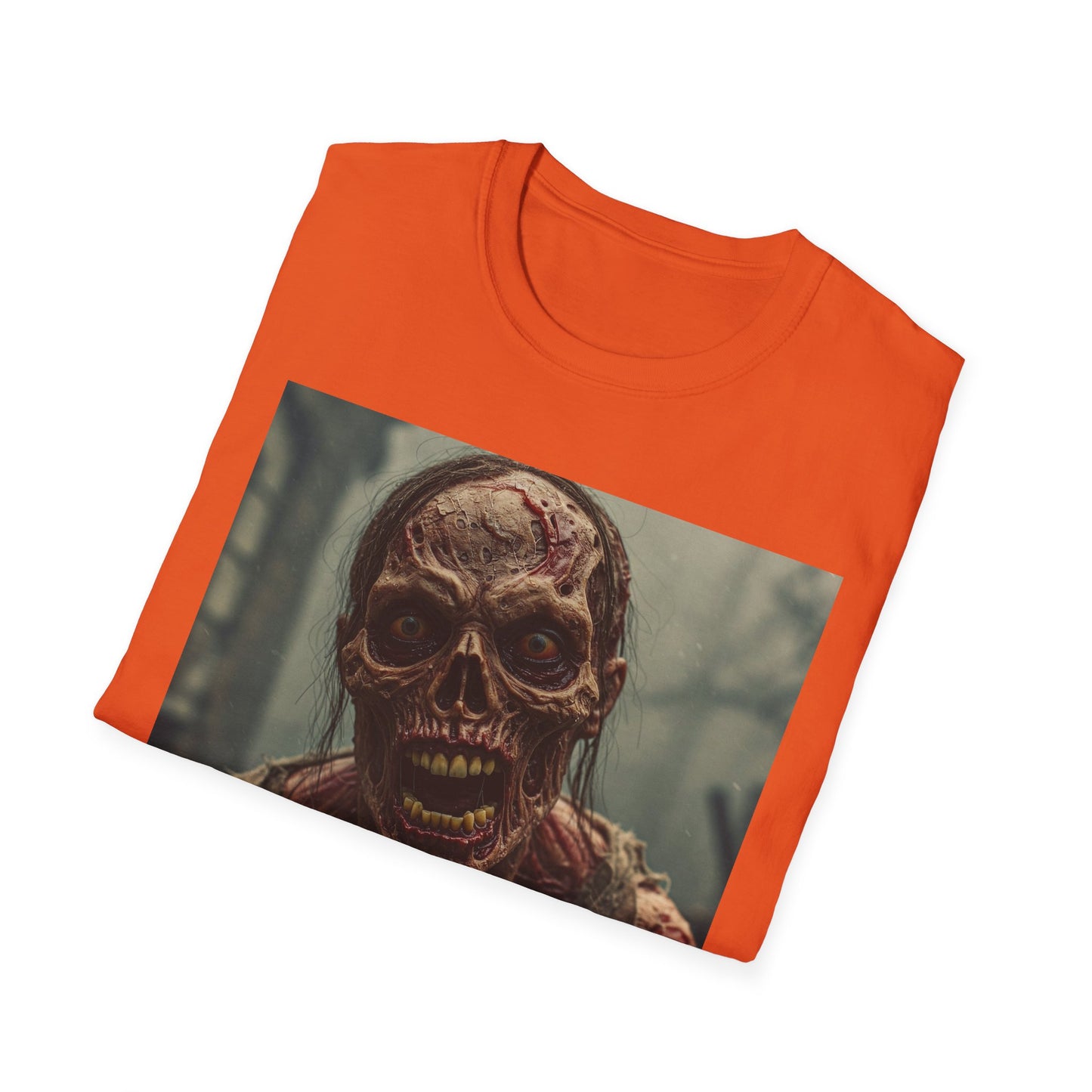 Apocalyptic Portrait Tee, bold, decaying zombie graphic