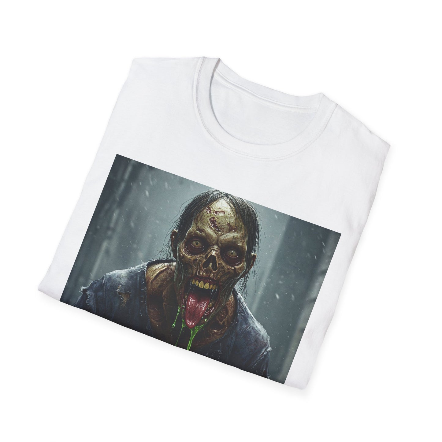 Apocalyptic Portrait Tee, bold, decaying zombie graphic