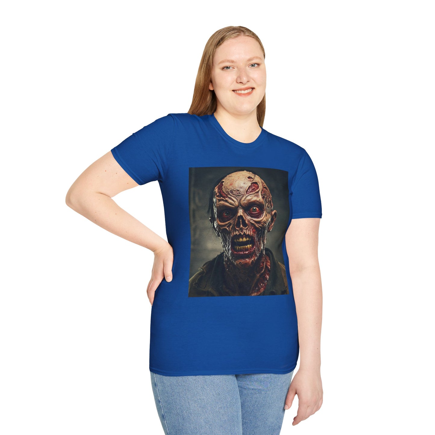 Apocalyptic Portrait Tee, bold, decaying zombie graphic