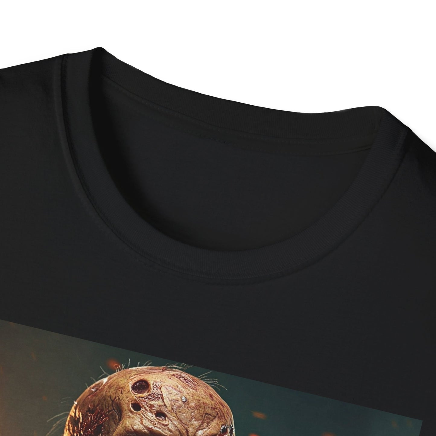 Creepy Skull Apocalyptic Portrait Tee, bold, decaying zombie graphic