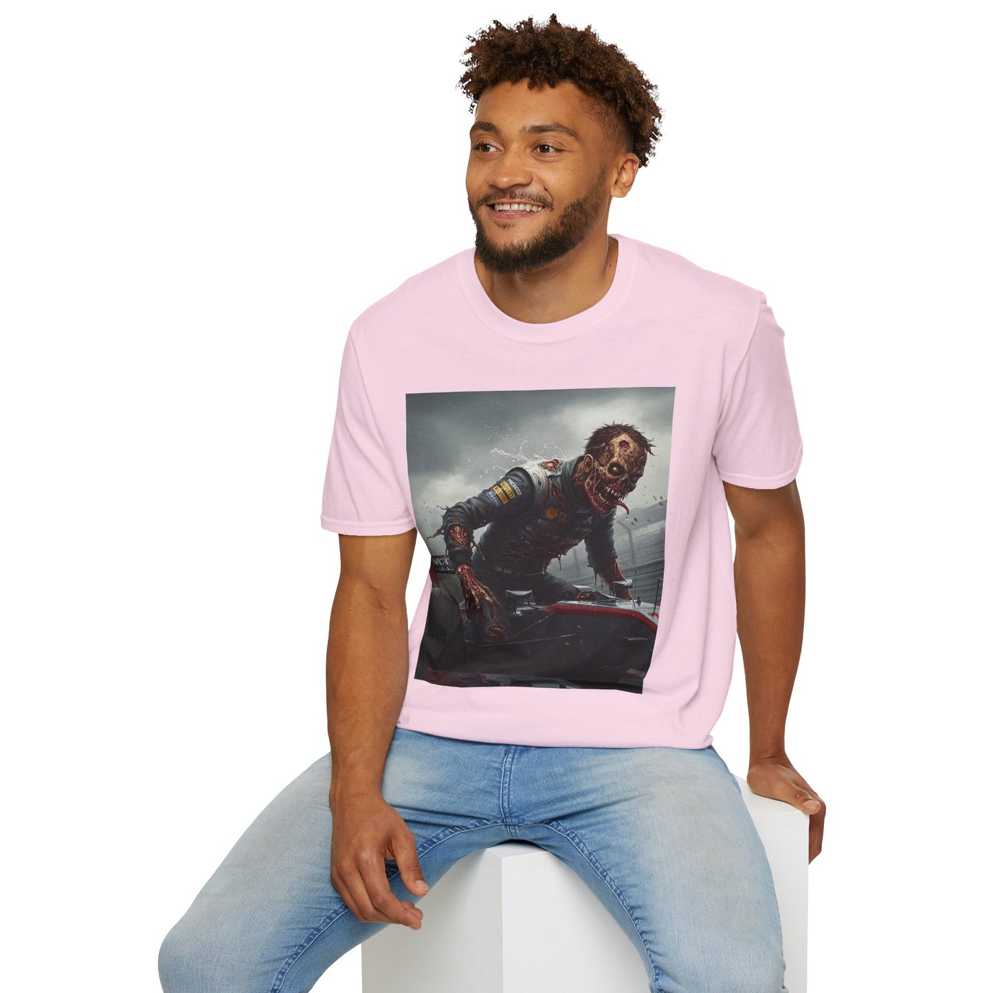 Zombie Racing Unisex Softstyle T-Shirt - Horror Meets Motorsport