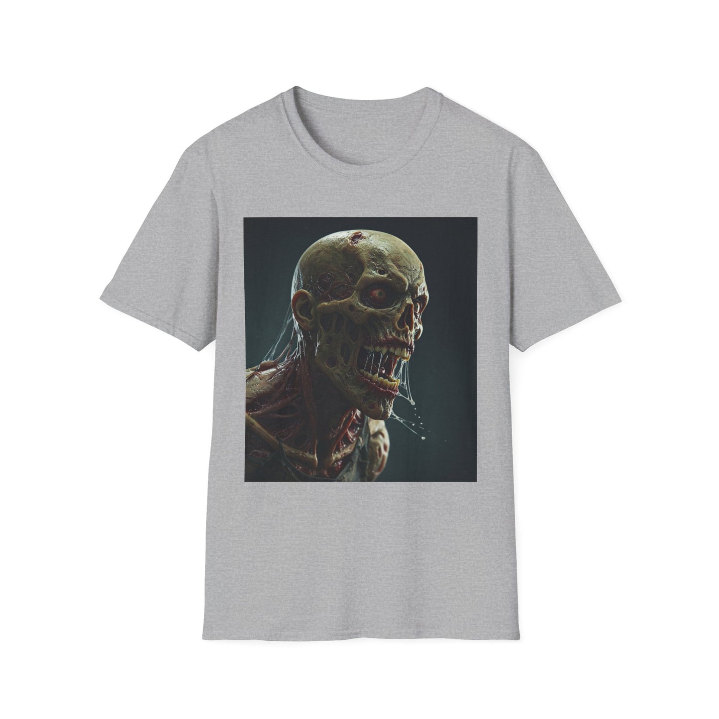 Apocalyptic Portrait Tee, bold, decaying zombie graphic