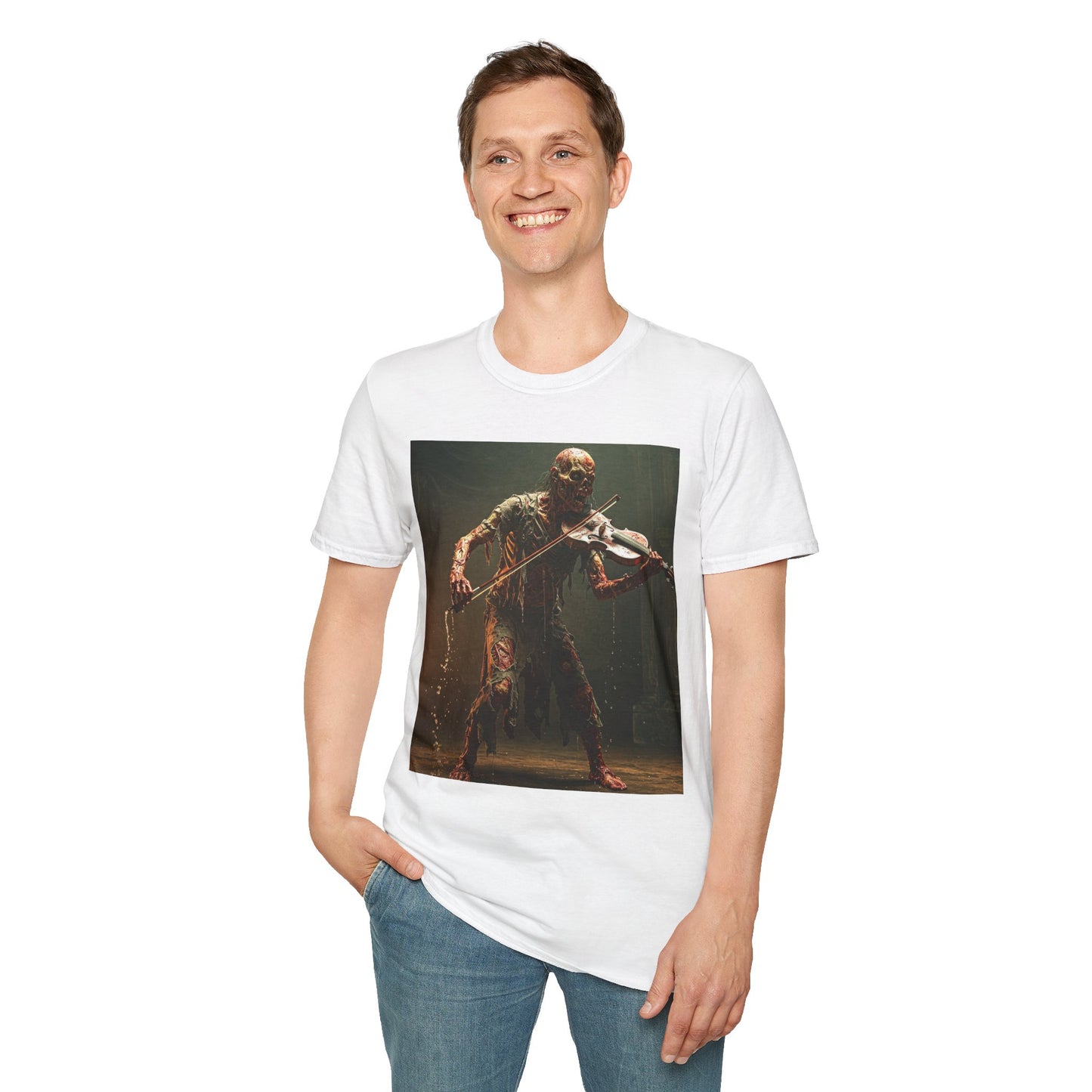 Creepy Creature Violinist Unisex T-Shirt - Spooky Halloween Tee