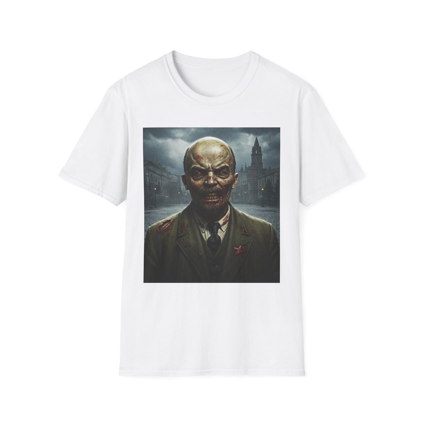 Lenin Apocalyptic Portrait Tee, bold, decaying zombie graphic