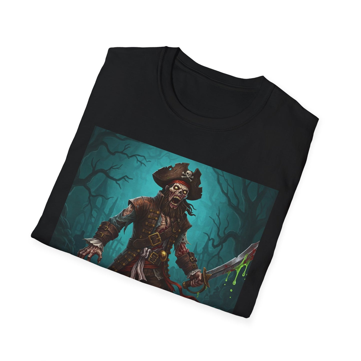 Pirate Apocalyptic Portrait Tee, bold, decaying zombie graphic