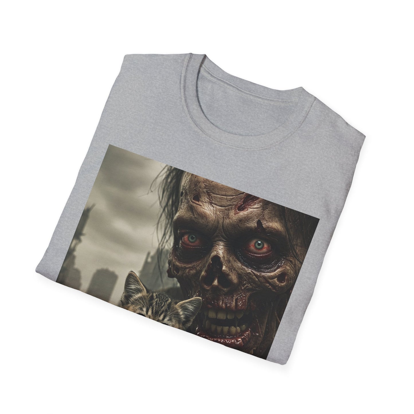 Apocalyptic Portrait Tee, bold, decaying zombie graphic