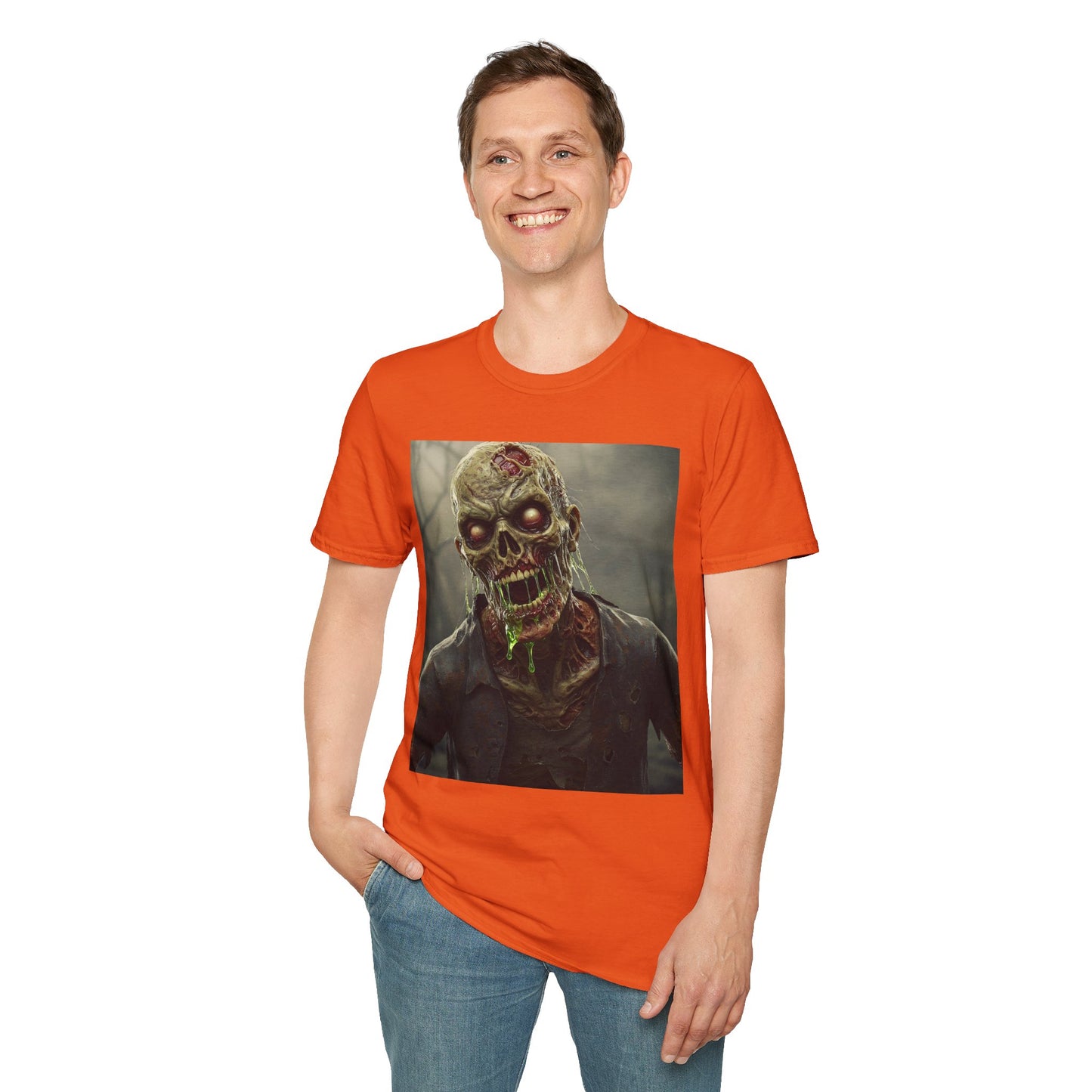 Unisex Softstyle Zombie Graphic T-Shirt - Perfect for Halloween and Horror Fans