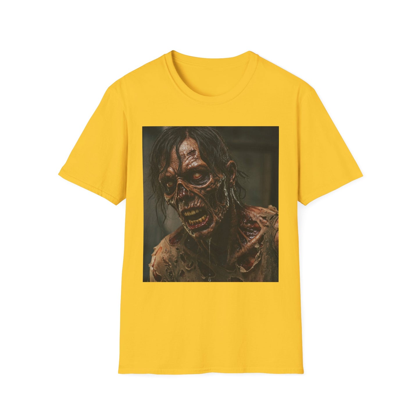 Apocalyptic Portrait Tee, bold, decaying zombie graphic