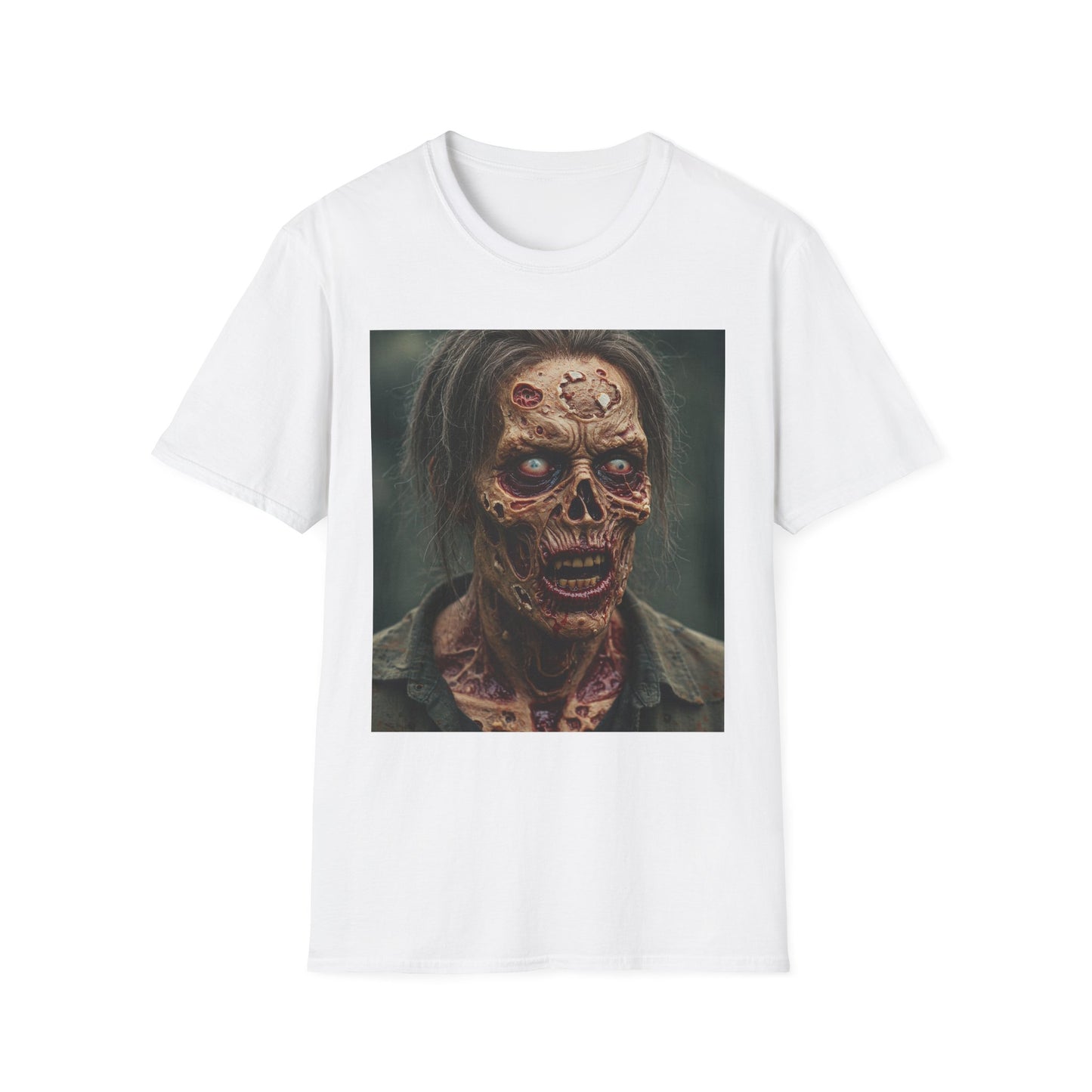 Apocalyptic Portrait Tee, bold, decaying zombie graphic