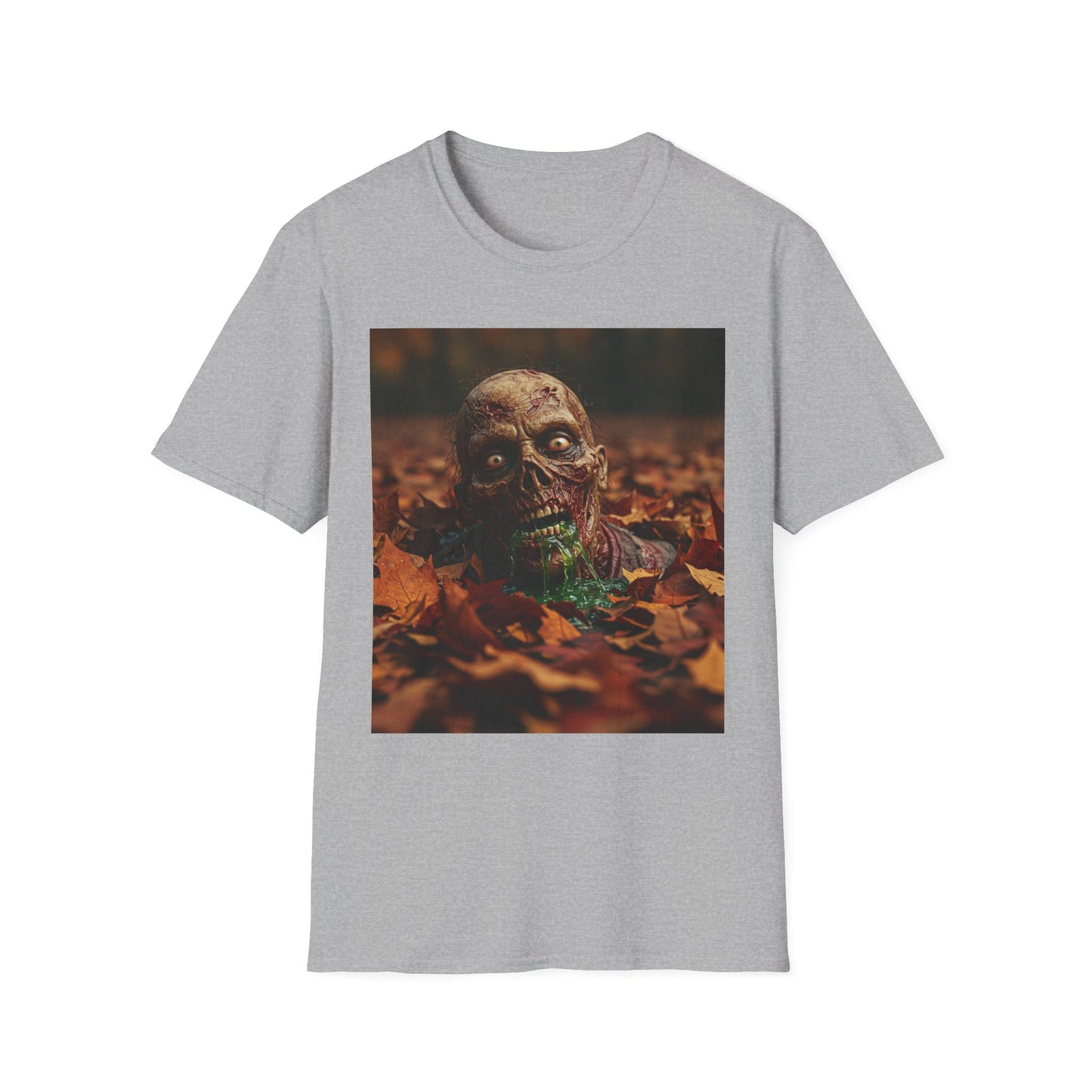 Apocalyptic Portrait Tee, bold, decaying zombie graphic