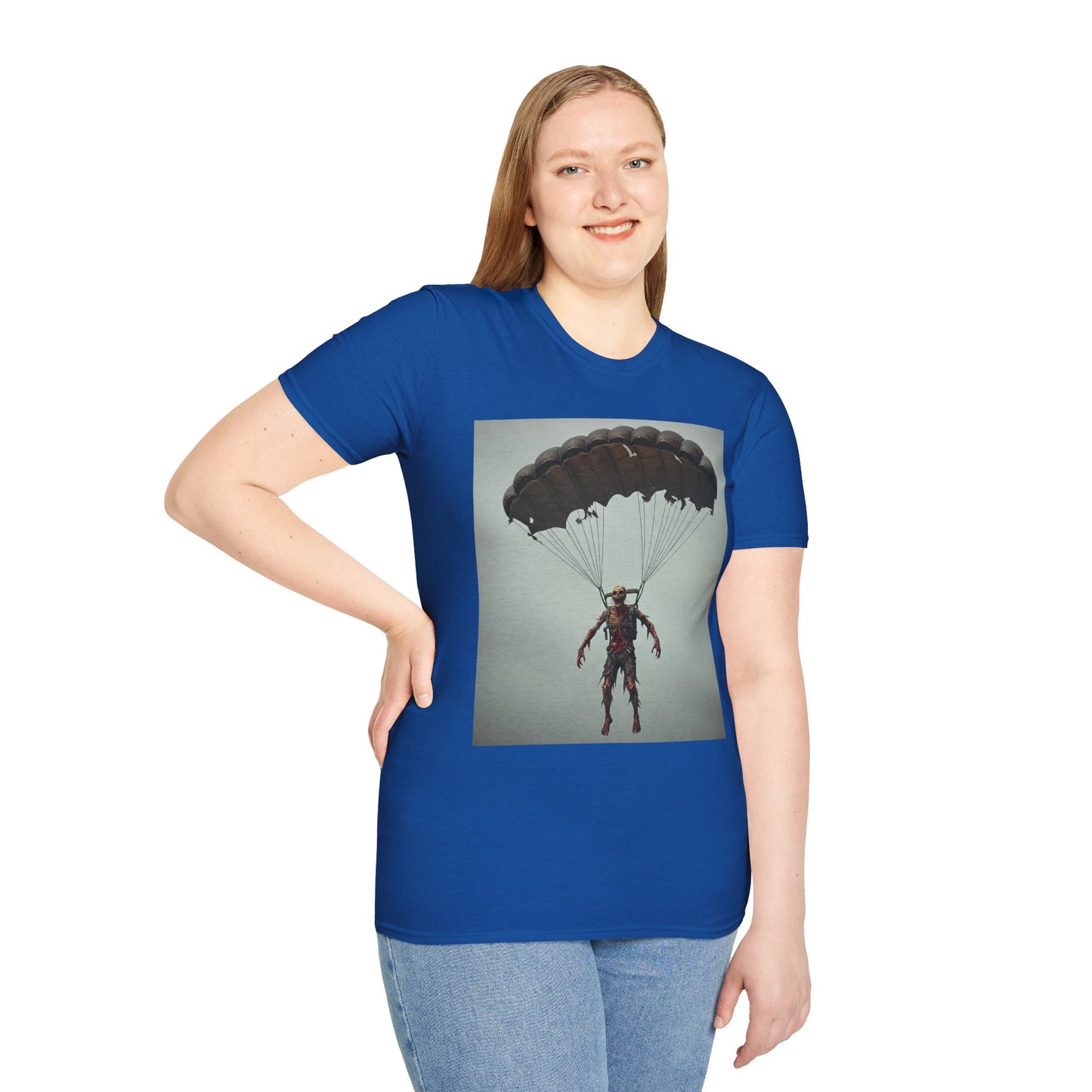 Adventure Awaits Parachuting Hero Unisex Softstyle T-Shirt