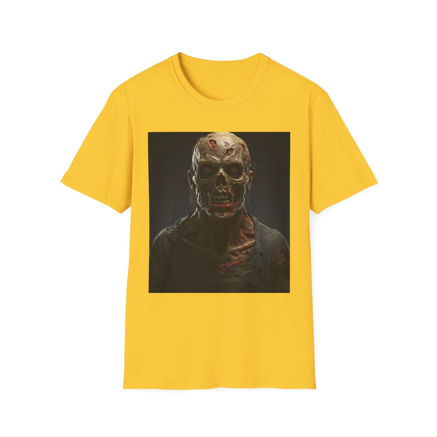 Apocalyptic Portrait Tee, bold, decaying zombie graphic