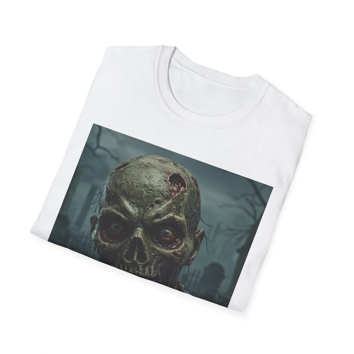 Apocalyptic Portrait Tee, bold, decaying zombie graphic