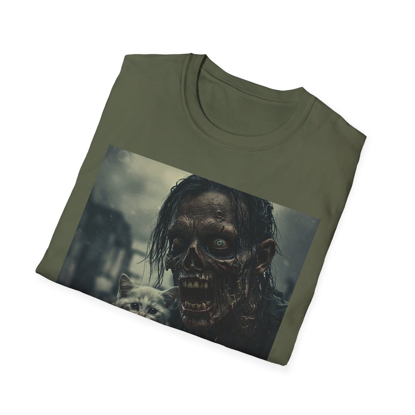 Apocalyptic Portrait Tee, bold, decaying zombie graphic