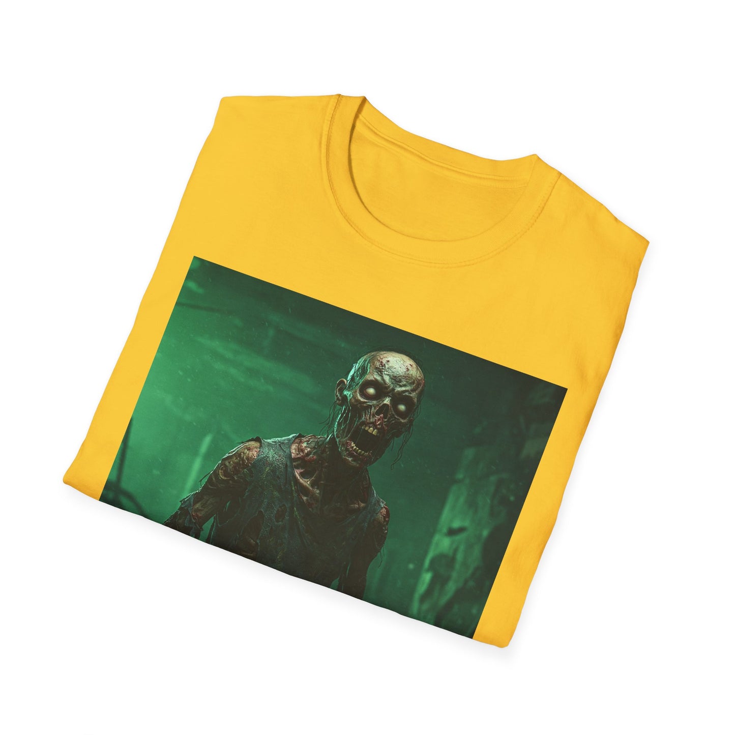 Apocalyptic Portrait Tee, bold, decaying zombie graphic