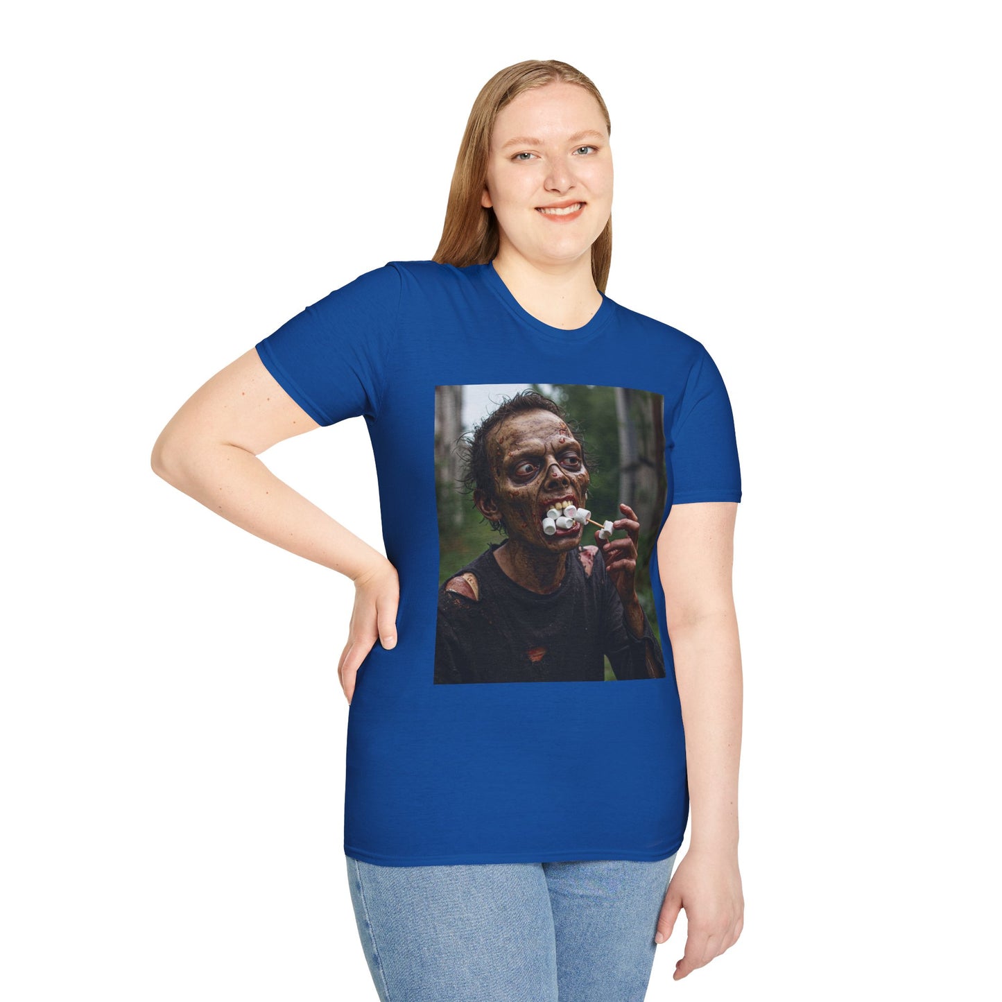 Zombie Themed Unisex Softstyle T-Shirt - Perfect for Halloween and Horror Fans