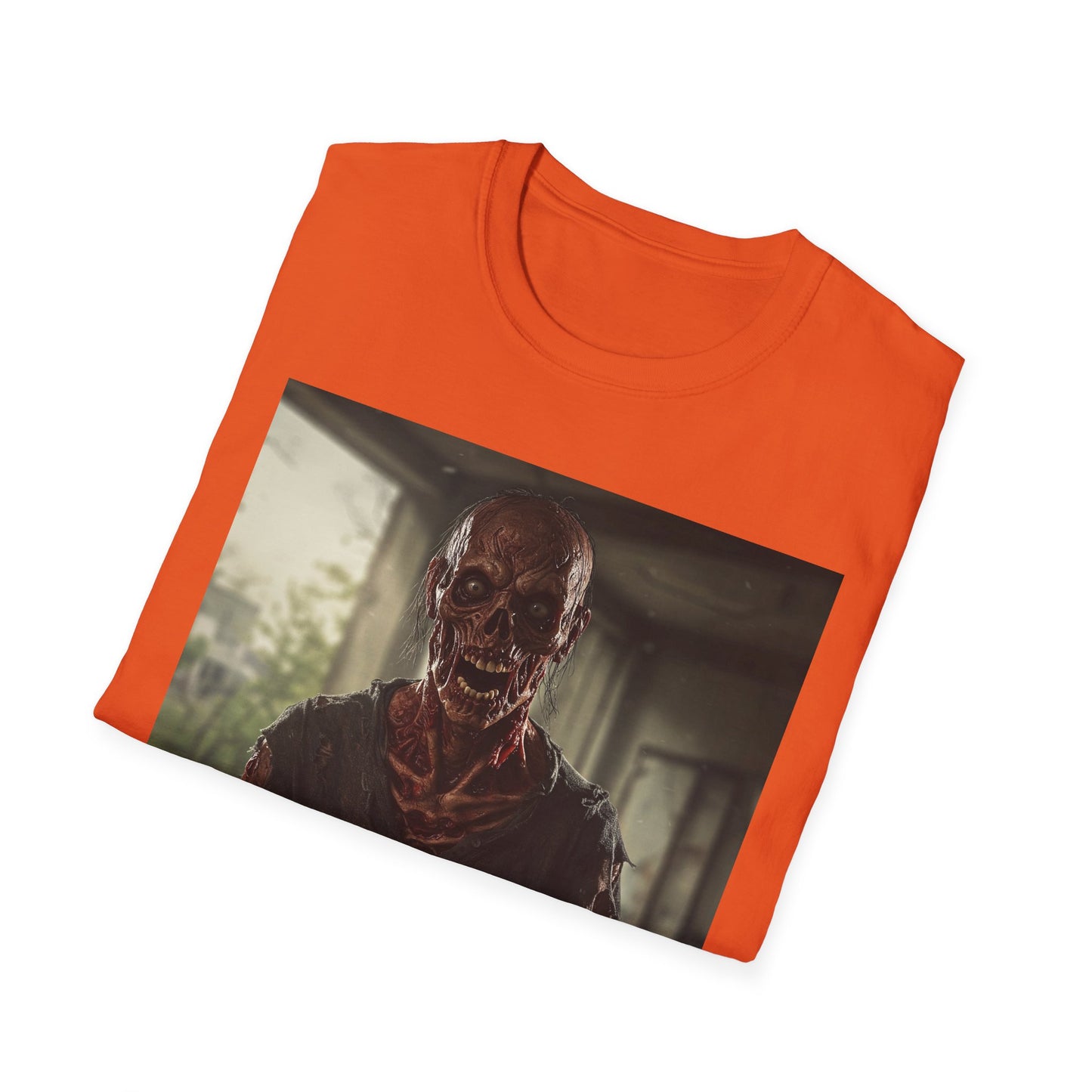 Apocalyptic Portrait Tee, bold, decaying zombie graphic