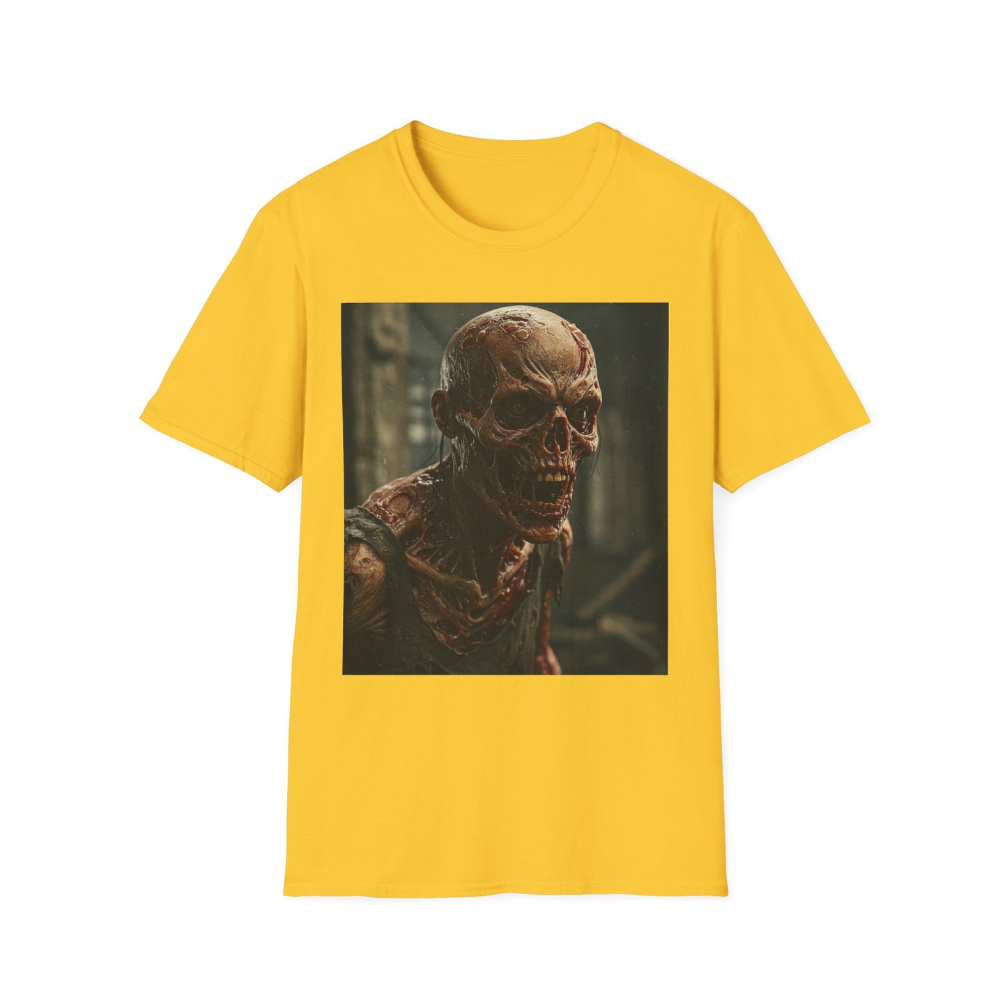 Apocalyptic Portrait Tee, bold, decaying zombie graphic