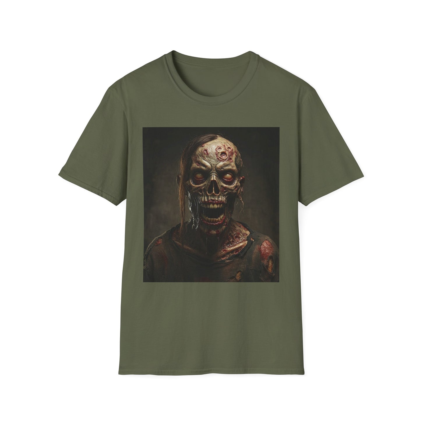 Zombie Graphic Apocalyptic Portrait Tee, bold, decaying zombie graphic