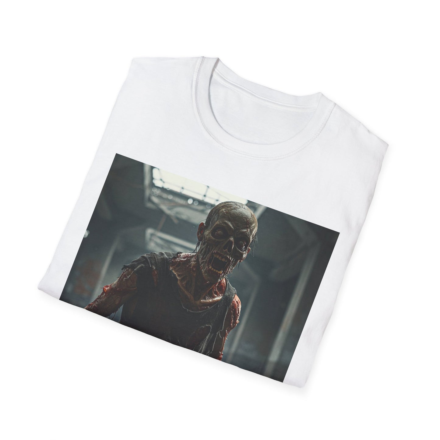 Apocalyptic Portrait Tee, bold, decaying zombie graphic