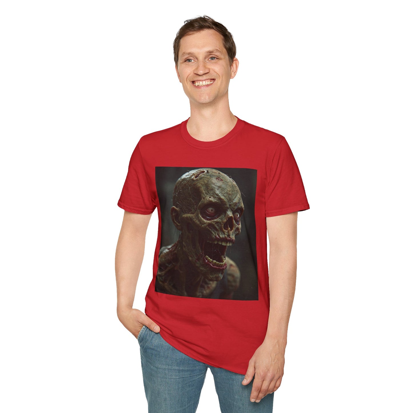 Apocalyptic Portrait Tee, bold, decaying zombie graphic