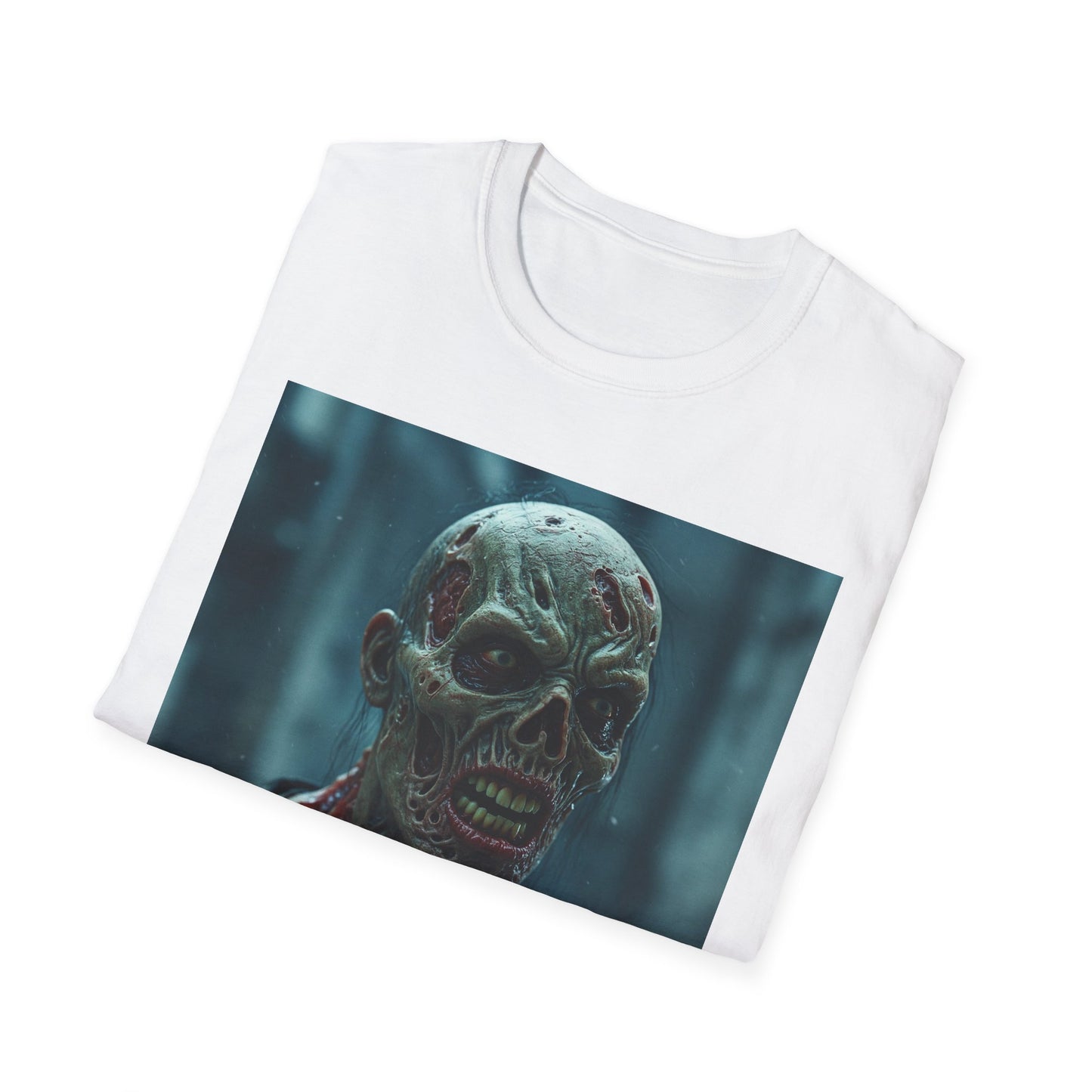 Apocalyptic Portrait Tee, bold, decaying zombie graphic