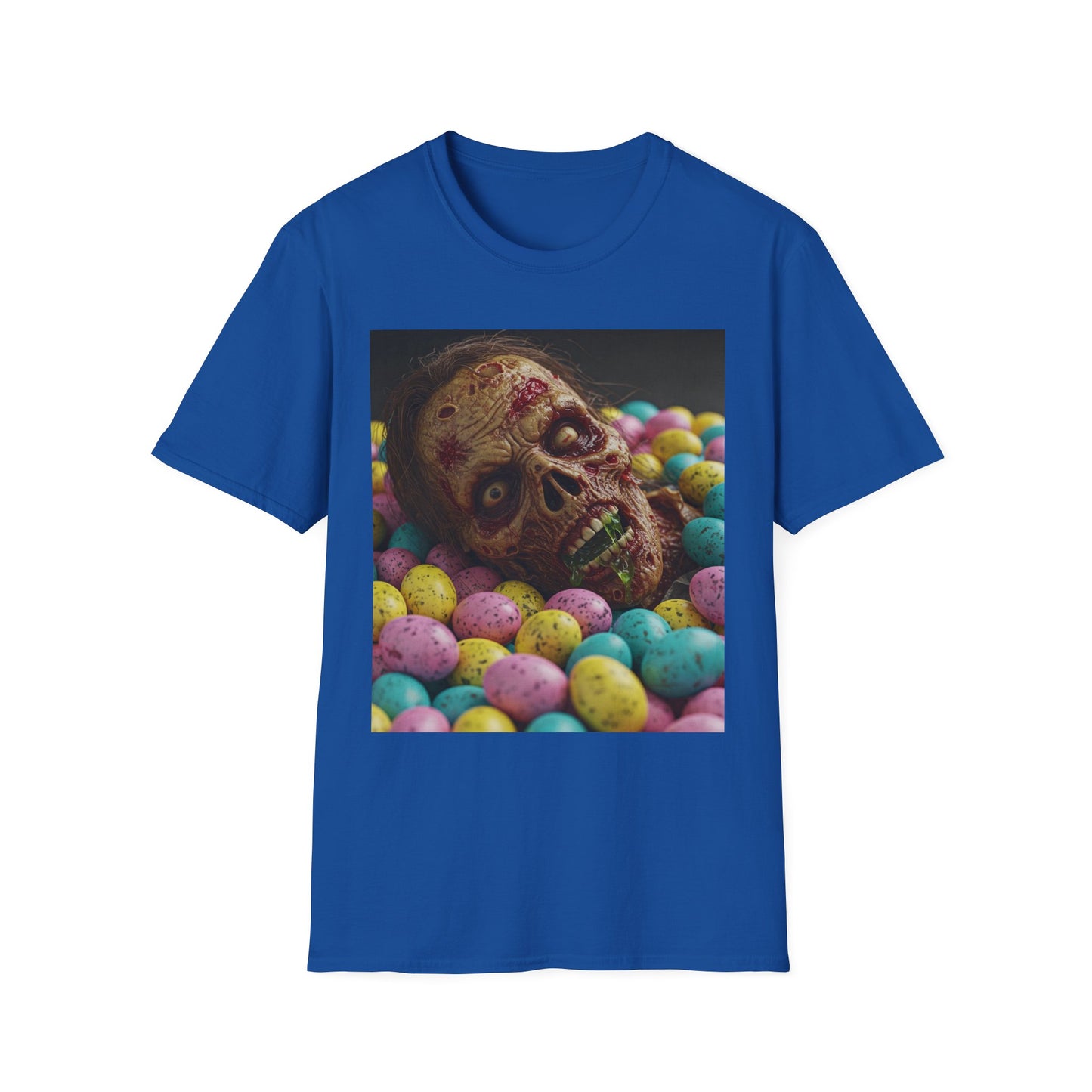 Eerie Easter Skull Apocalyptic Portrait Tee, bold, decaying zombie graphic