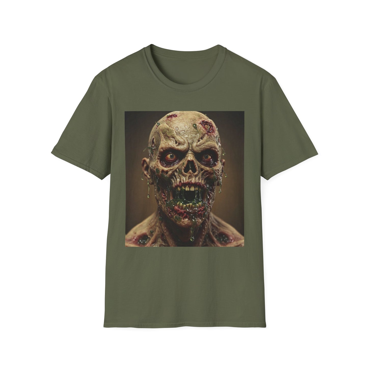 Apocalyptic Portrait Tee, bold, decaying zombie graphic